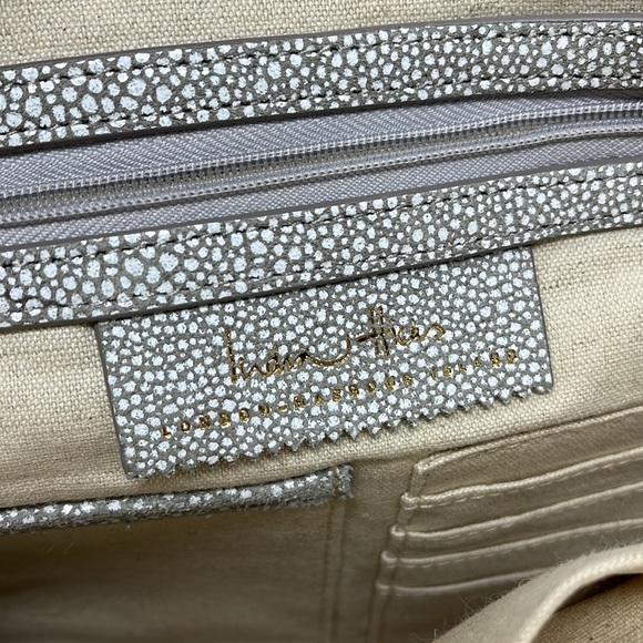 INDIA HICKS The Insider Grey Print Stingray Leather Pouch Clutch Bag - Picture 9 of 14